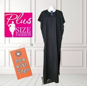 Black Plus Size Maxi  Open Sides Dress